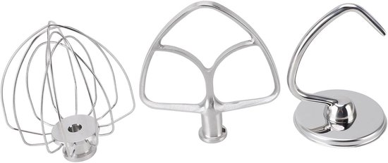 Mixer Accessoires Set - Bakbenodigdheden - Gelijkmatig Mengen - Roestvrij Staal - 3 Stuks - Zilver