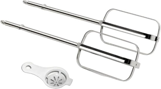 Mixer Accessoires Set - Garde en Deeghaak - Keuken Klusjes - Roestvrij Staal - 2 stuks - Zilverkleurig
