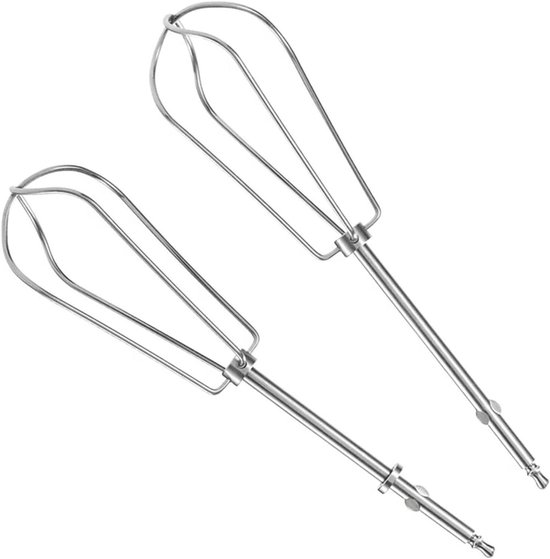 Mixer Accessoires Set - Garde Klopper - Bakken Mixen - Roestvrij Staal - 4 Delig - Zilver
