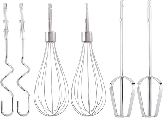 Mixer Accessoires Set - Keuken Gereedschap - Beslag Maken - Verschillende Opzetstukken - 25 x 22 x 5 cm - Zilverkleurig