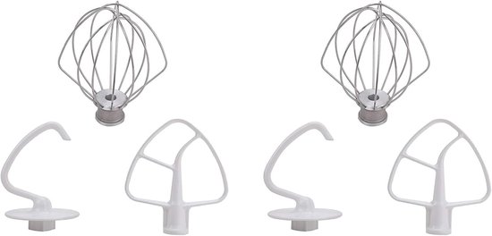 Mixer Accessoires Set - Keukenmachine Onderdelen - Bakken en Mixen - Roestvrij Staal - 4.5 en 5 Qt - Zilver van Merkloos