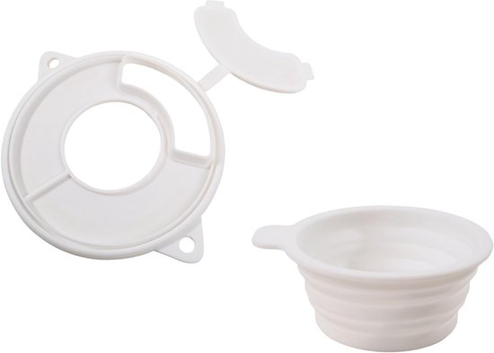 Mixer Accessoires Set - Spatdeksel Maatbeker - Keuken Schoonhouden - Veilig Siliconen Materiaal - 5x11x5cm Kom - Wit