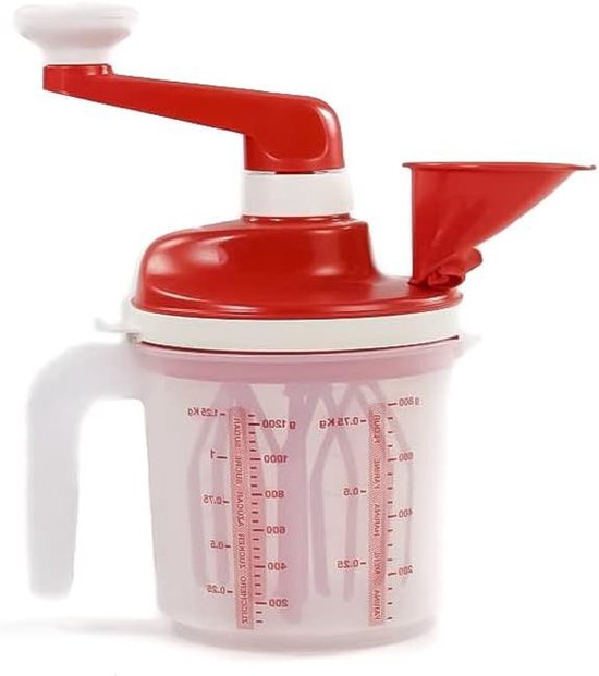 Mixer Container - Keukenmixer Garde - Voedsel Bereiden - Anti-slip Ring - 1.25 liter - Rood van Merkloos