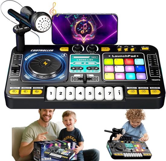 Mixer Controller Bluetooth voor Kinderen, Muziek Speelgoed met Licht