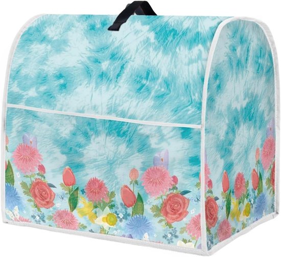 Mixer Deksel - Keukenhulp Cover - Keuken Decoratie - Stofvrije Bescherming - 6-8 Quarts - Blauw Tie Dye Bloemen