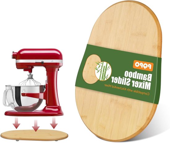 Mixer Glijplaat - Keuken Accessoire - Apparaat Verplaatsen - Natuurlijk Bamboe - 39 x 28 cm - Natuurlijk van Merkloos