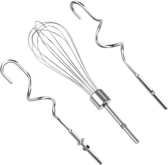 Mixer Hulpstukken - Garde Deeghaak - Beslag Maken - Anti-Spat Ontwerp - 3 Stuks - Zilver