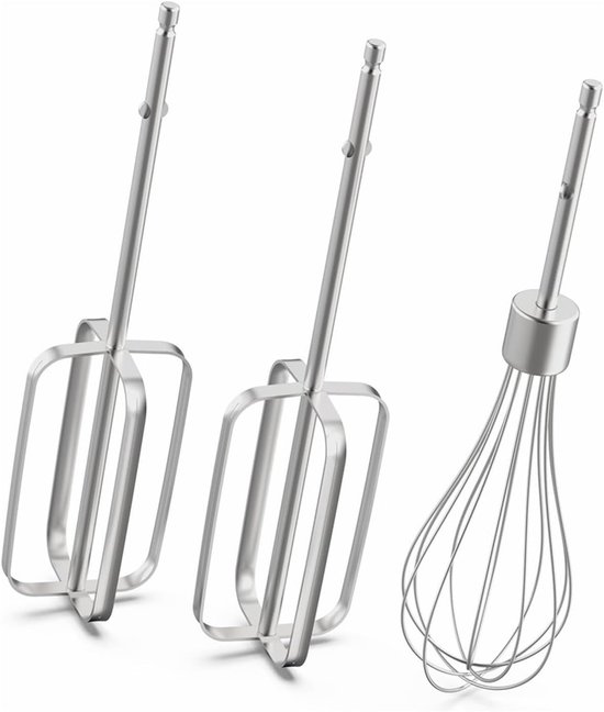 Mixer Kloppers - Roestvrij Staal - Bakken En Klutsen - Push-in Gesp Installatie - 2 Stuks - Zilver