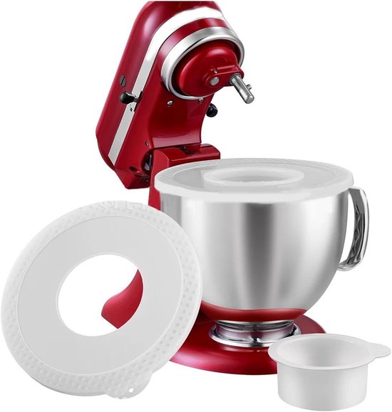 Mixer Kom Deksel - Keukenmachine Accessoire - Schoon Bakken - Voorkomt Spatten - 4.5-5 Liter - Wit
