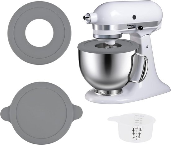 Mixer Kom - Keukenmachine Kom - Bakken en Koken - Met 2 Deksel Opties - 5 Liter - Zilver