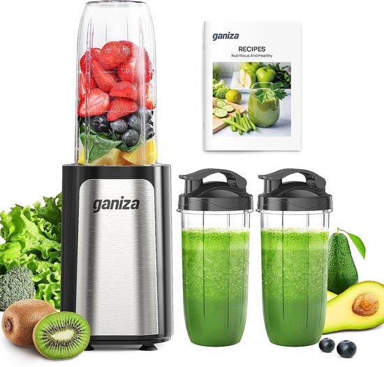 Mixer - Kunststof - 900 W Vermogen - 4-Bladige RVS Messen - Voor Smoothies en Shakes