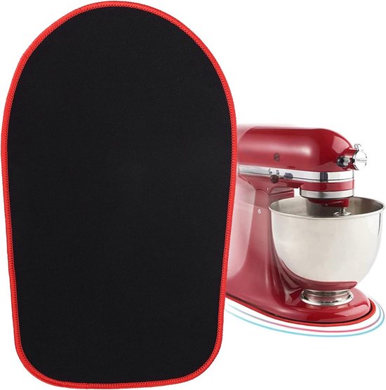 Mixer Mat - Apparaat Schuiver - Keuken Apparaten Verplaatsen - Duurzaam Gestikt - 4.5-5L - Rood Rand