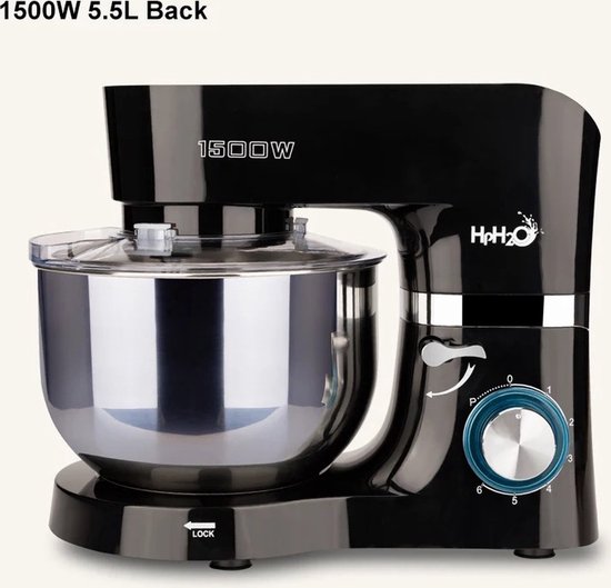Mixer Met Mengkom - Deegmachine - Deegmixer - Kneedmachine - Met Kom - 1500W - Zwart van Mi
