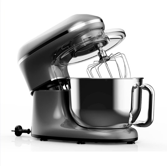 Mixer met Mengkom - Keukenmachinemixer Met 6 Snelheden - Mixer Keukenmachine Met 6.2L RVS Kom van Fleenфи