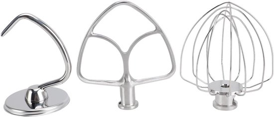 Mixer Onderdelen Set - Keukenmachine Accessoires - Bakken en Mixen - 3 Delige Set - Standaard Maten - Zilverkleurig