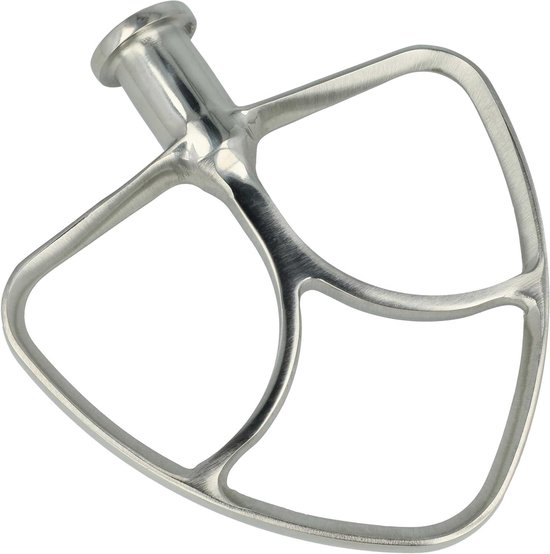 Mixer Opzetstuk - Platte Klopper - Deeg Mengen - Roestvrij Staal - 13.7 cm Breed - Zilver