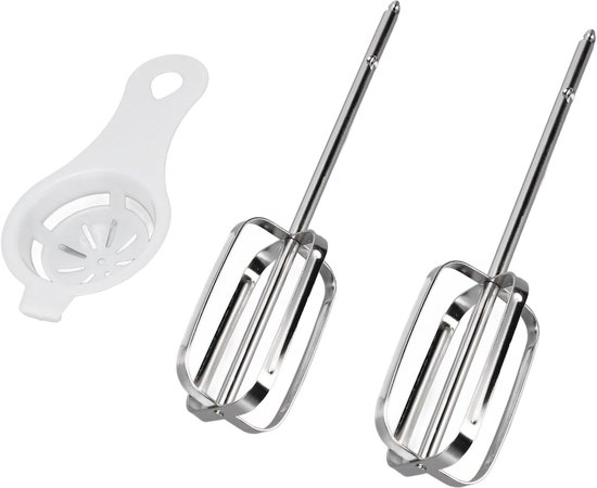Mixer Opzetstukken - Klopper Accessoires - Bakken Ingrediënten Mengen - Roestvrij Staal - 2 Stuks - Zilverkleurig