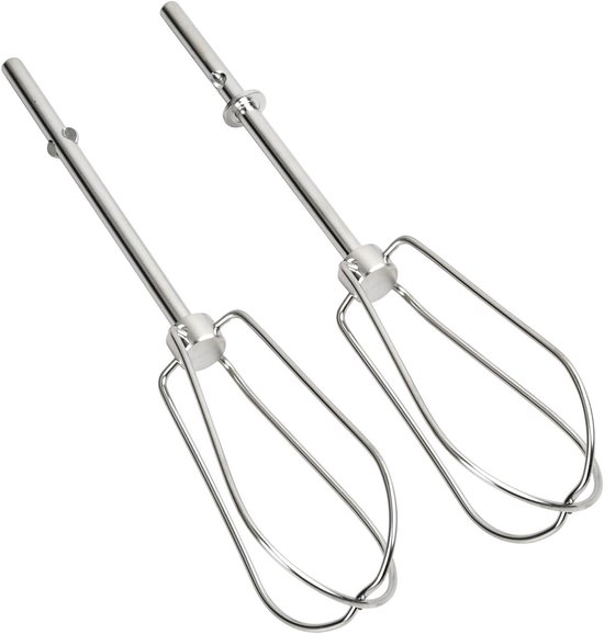 Mixer Opzetstukken - Kloppers Set - Bakken En Mixen - Roestvrij Staal - 2 Stuks 18.5cm - Zilver