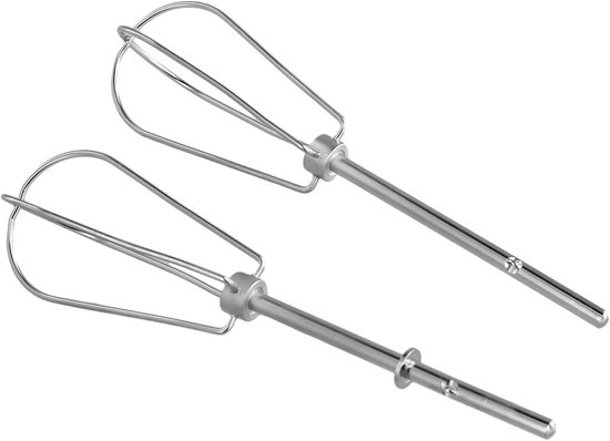 Mixer Opzetstukken - Roestvrijstaal - Beslag Maken - Turbokloppers - 2 Stuks - Zilverkleurig