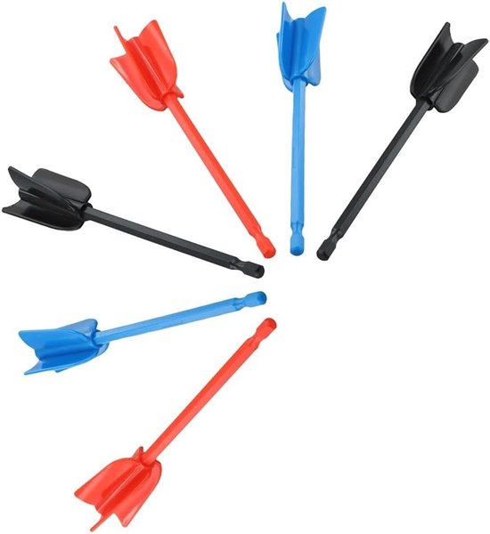 Mixer Opzetstukken - Verf Roerder - Materiaal Mengen - Vier Propeller Hoofd - 6 Stuks - Diverse Kleuren