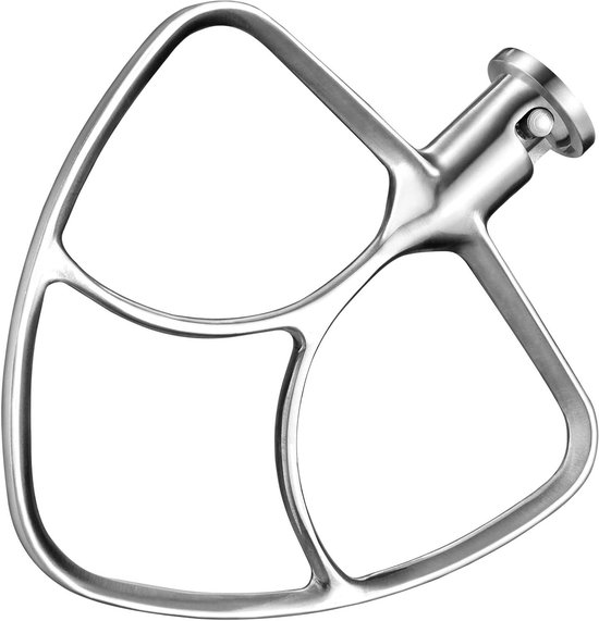 Mixer Paddle - Flex Edge Beater - Beslag Mixen - Roestvrij Staal - 4.5-5 Litre - Zilver van Merkloos