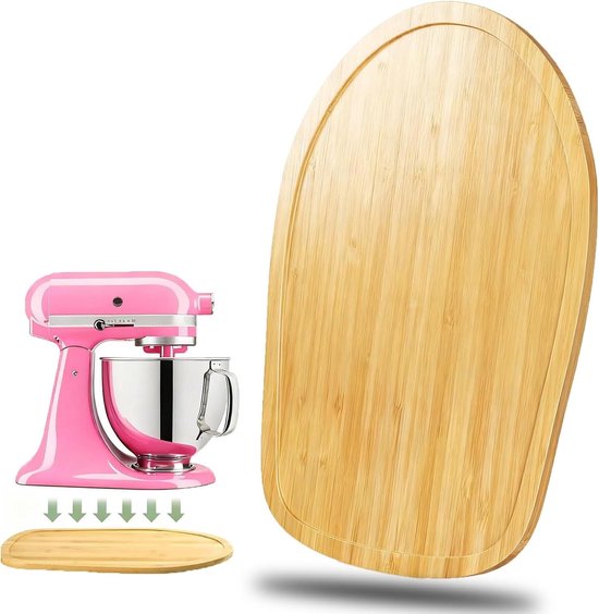 Mixer Schuifmat - Apparaat Slider - Keukenwerk Vereenvoudigen - Food-grade Bamboe - 35.6D x 22.6B x 1.8H cm - Naturel Bamboe