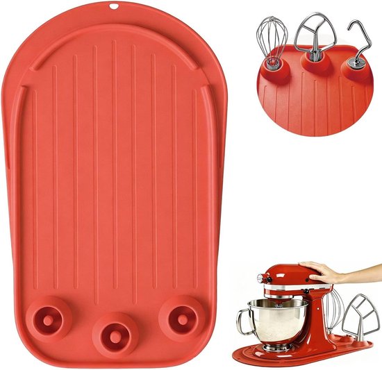 Mixer Slider Mat voor Keukenmachines - 3 Opslagruimtes voor Accessoires, Schuifmat voor 5 Liter Standmixers en Keukenmachines
