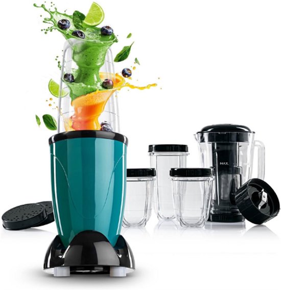 Mixer | Smoothie Maker Met XXL Accessoirepakket - Standmixer 18-Delig - Blender Met Lekvrije Vershouddeksels - Food Processor Voor Shakes - Smoothies - En Meer! van Merkloos