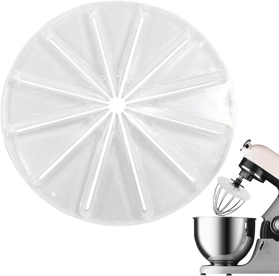 Mixer Spatbescherming - Mengkom Deksel - Schoon Koken - Zeslijnige Spatwand - 14.5 cm - Transparant