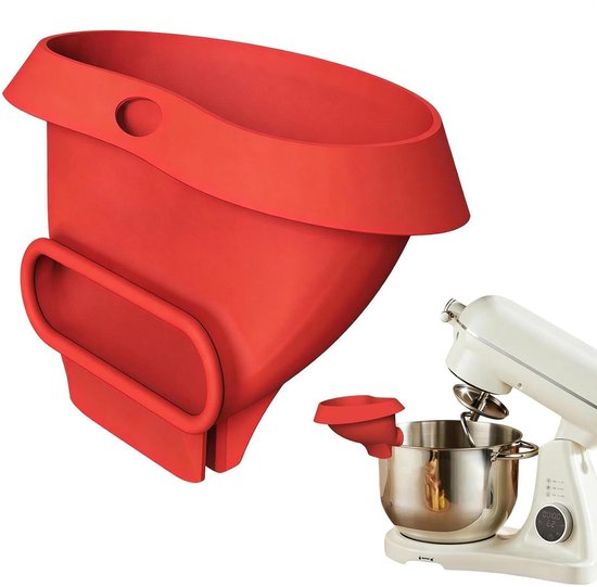 Mixer Trechter - Spatbescherming Opzetstuk - Schoon Bakken - Lekvrije Constructie - 43 en 47 liter - Rood