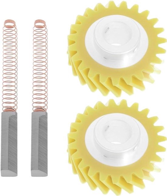 Mixer Wormwiel en Koolborstels - Compatibel met Whirlpool en KitchenAid Mixers - 4 stuks W10112253 met W10380496. van Merkloos