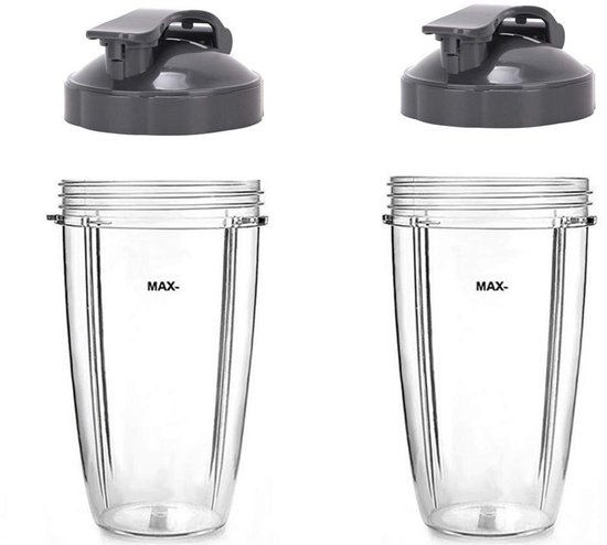 Mixerbeker - Set van 2 stuks - Geschikt voor 600W en 900W blenders - 32 OZ - Transparant