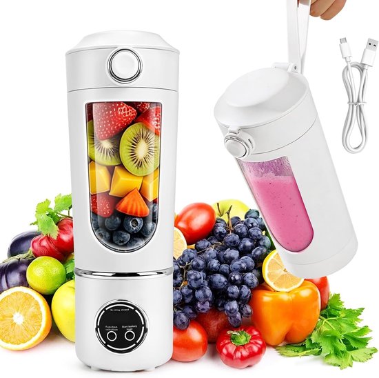 mixer/blender/smoothie maker 700 ml Maker to Go mini-staande mixer | Maker to Go Mini-blender met 12 messen van roestvrij staal, met reisdeksel, voor keuken, sportschool, kantoor