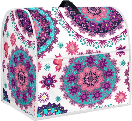 Mixerhoes Bloemenprint - Keukenapparaat Beschermhoes - Keuken Organiseren - Met Opbergvakken - Twee Maten - Boho Stijl