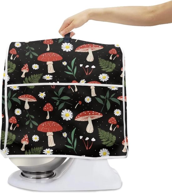 Mixerhoes - Keukenmachinehoes Stofhoes - Keuken Organisatie - Met Opbergvak - L - Bloemenprint