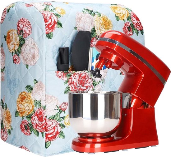 Mixerhoes Met Zakje - Keukenmachine Beschermhoes - Keuken Opruimen - Stofvrij en Netjes - 16" H x 9" B - Blauw