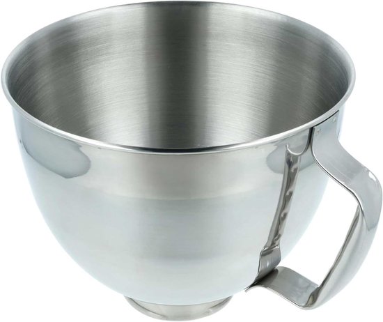 Mixkom Replacement - Voedselprocessor Kom - Keukenwerk - Met Handvat - 5L - Zilver