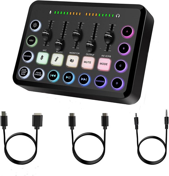 mixtafel, RGB-mixer voor pc voor streaming met aangepaste opname, compatibel met verschillende besturingssystemen en software