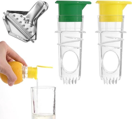 MK Stoer - Citruspers set - Roestvrij staal - 3 stuks - Handmatig - Citroenpers Lime - Geschikt voor alle citrusvruchten - Zilverkleurig - Keukenaccessoire - Citrusvruchten pers - Fruitpers set