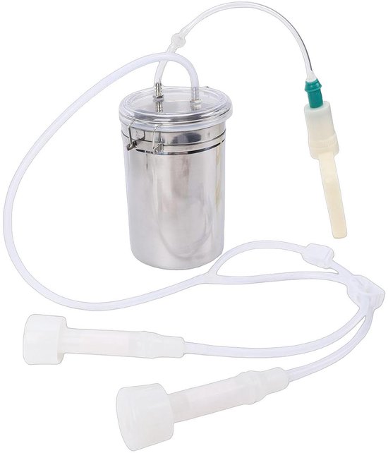 MK Stoer - Handmatige melkmachine - Huishoudelijke - Draagbare - Geitenmelkmachine - Handmatige bediening - Schapenkoemelkerset - Melkveebedrijf - Melkerset - Geschikt voor geiten en schapen - Wit Handmatige melkmachine, 2000 ml capaciteit van MK Stoer