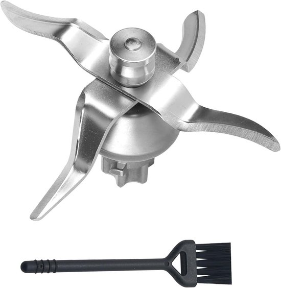 MK Stoer - Mes voor keukenmachine - 4 messen - reinigingsborstel - reserveonderdelen - accessoires - Geschikt voor Thermomix Vorwerk TM31 - Zilver Mes voor keukenmachine met 4 messen en reinigingsborstel voor reserveonderdelen. van MK Stoer