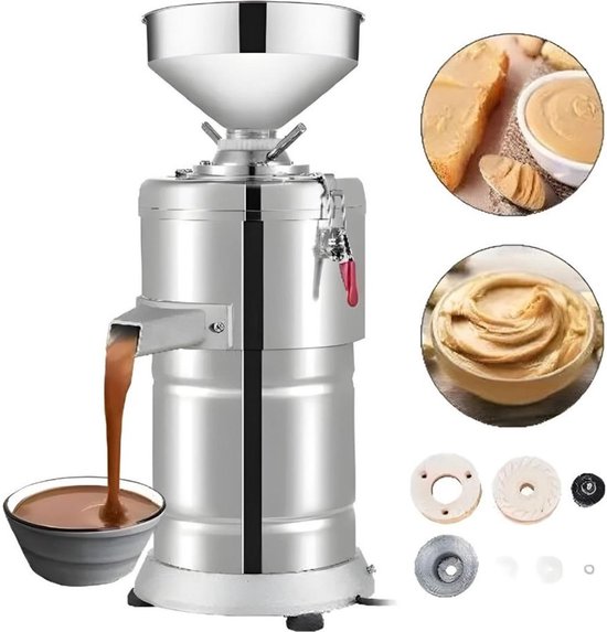 MKSS® Pindakaas Machine - Pindakaas Machine RVS - 1200W - 15KG - Zilver van Merkloos