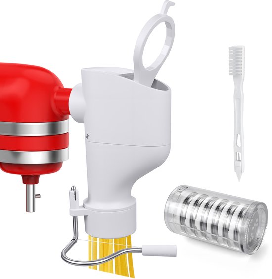 MMOBIEL Pasta Opzetstuk voor KitchenAid Mixers - 7-in-1 Pastamachine met Verwisselbare Vormen voor Fusilli, Rigatoni, Spaghetti, Bucatini, Fettuccine & Macaroni - Eenvoudig te Installeren van MMOBIEL