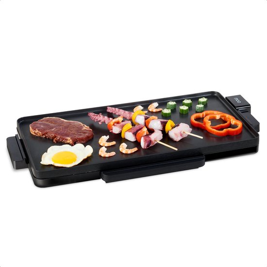 MOA Elektrische Grillplaat - Teppanyaki Bakplaat - Tafelgrill - BPA-vrij - Gourmetstel - 2000W - Zwart