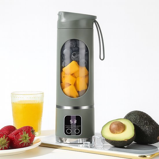 Modern Drabare Mini SmartMix Blender – Draadloos & USB-Oplaadbaar -Groen- Smoothies, Milkshakes & Fruitdrankenvoor Thuis, Kantoor & Reizen van Merkloos