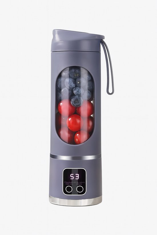 Modern Drabare Mini SmartMix Blender – Draadloos & USB-Oplaadbaar -Paars- Smoothies, Milkshakes & Fruitdrankenvoor Thuis, Kantoor & Reizen van Merkloos