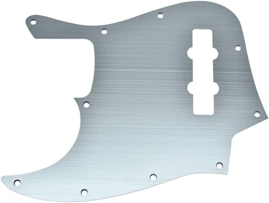 Moderne 10-Hole J Bass Pickguard van Geanodiseerd Aluminium voor Fender Jazz Bass - Zilver, Duurzaam en Lichtgewicht van Merkloos