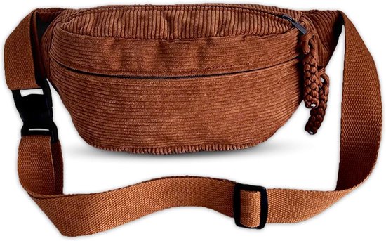 Modieuze Corduroy Heuptas voor Vrijetijdssporten - Verstelbare Schouderband, Unisex, 7 x 15 cm, Ideaal voor Dagelijks Gebruik en Reizen