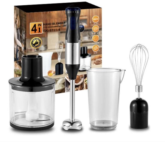 Molain 2 in 1 Handmixer - Staafmixer set - 1000W - Incl. accessoires - 5 snelheden - Draagbare blender - Met hakmolen van Merkloos