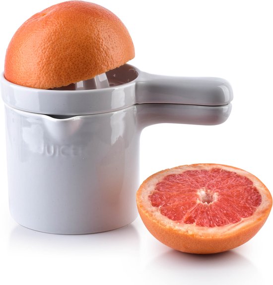 Mondex Modern Life citruspers - wit porselein - mok met pers van Merkloos